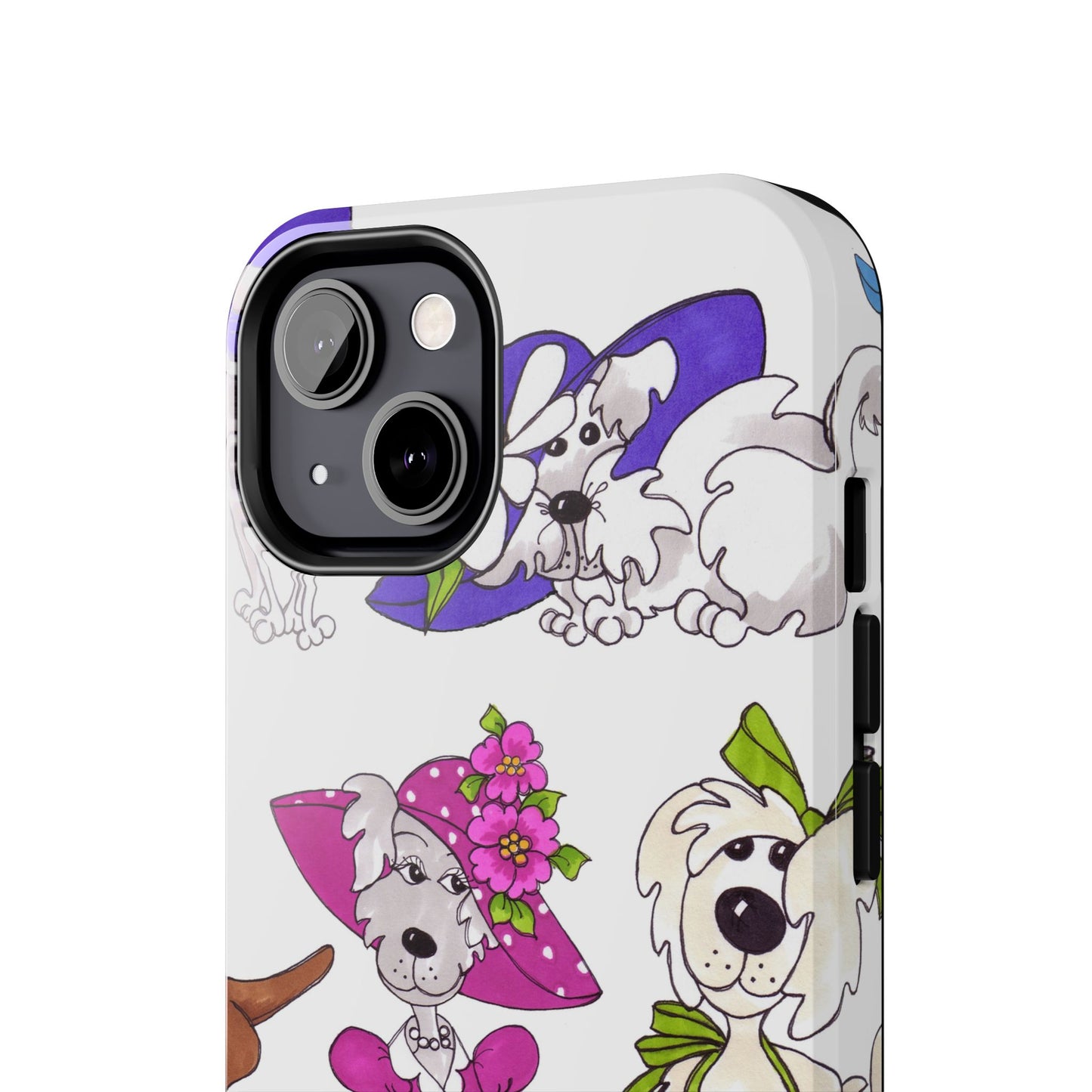 Fancy Dog Line Up White Phone Case