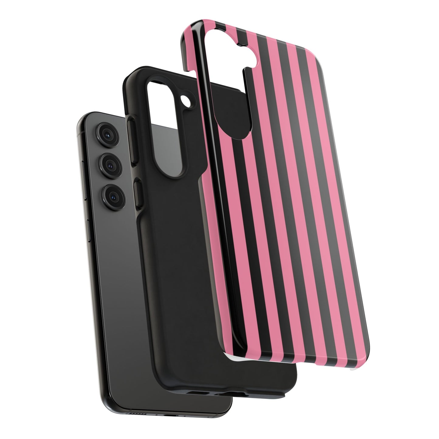 Vertical Stripe Pink / Black Phone Case