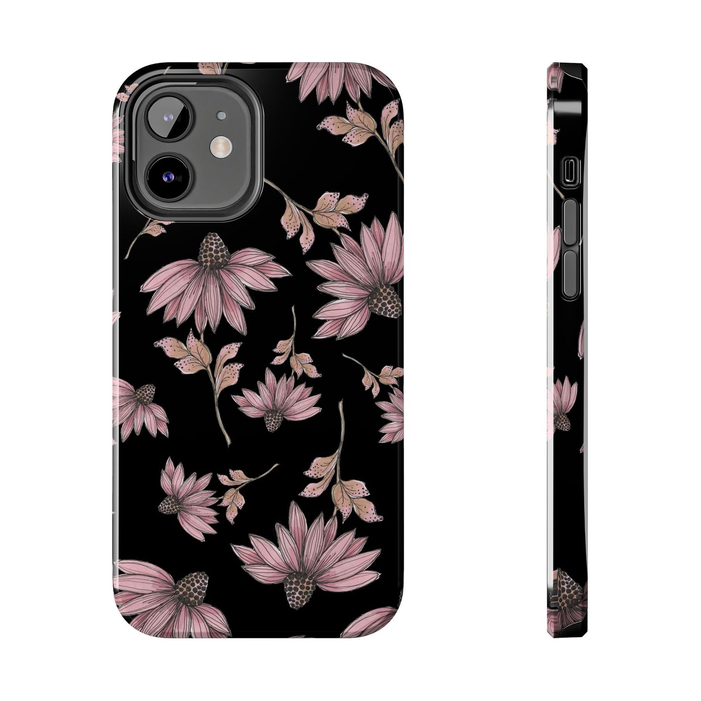 Wild Cone Flowers Black Phone Case