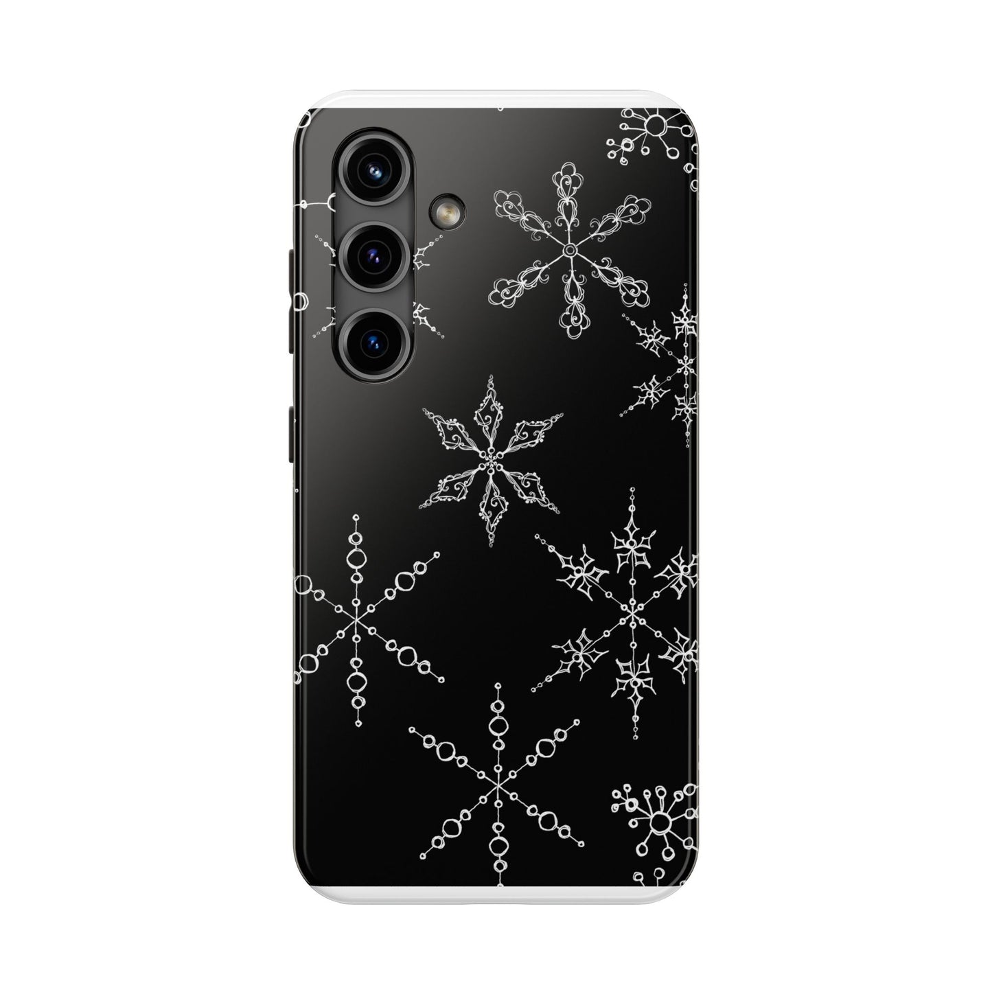 Snowflakes Black Phone Case