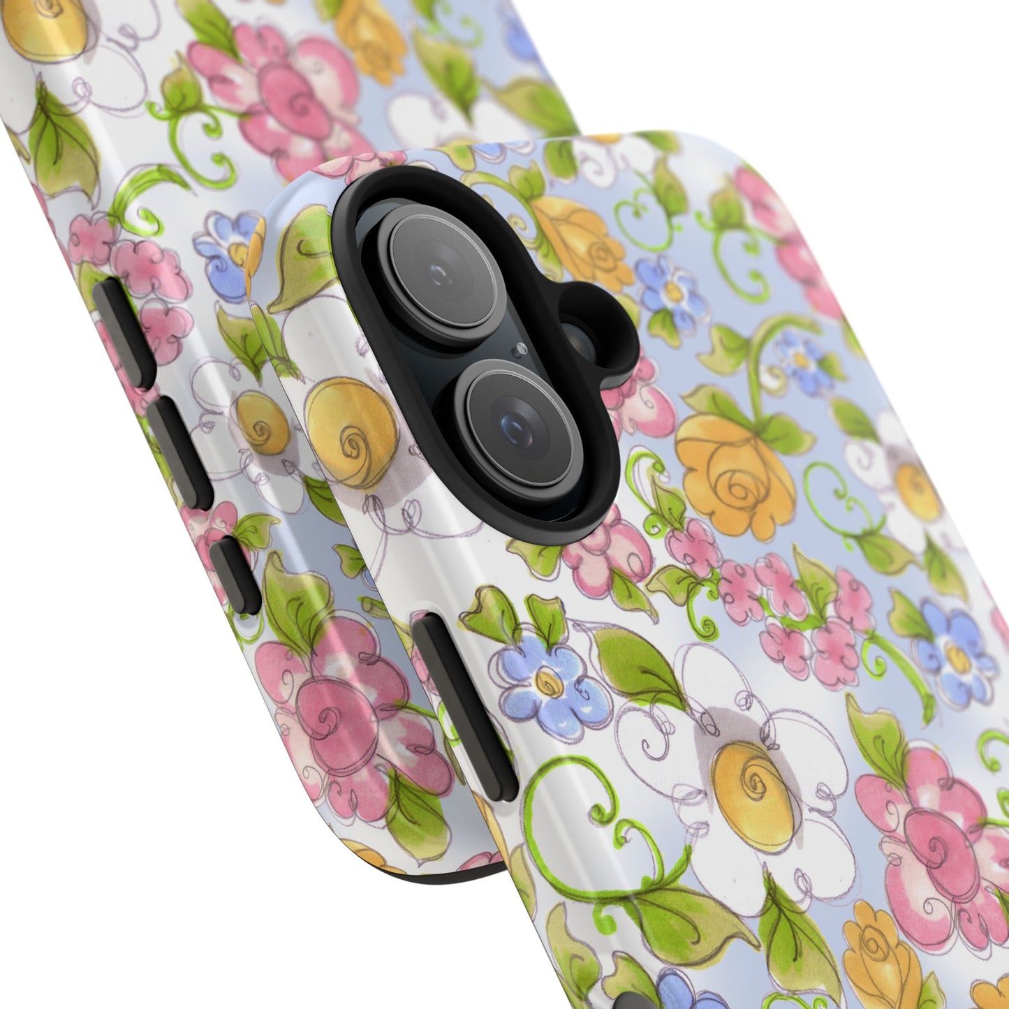 Flower Frolic Blue Phone Case