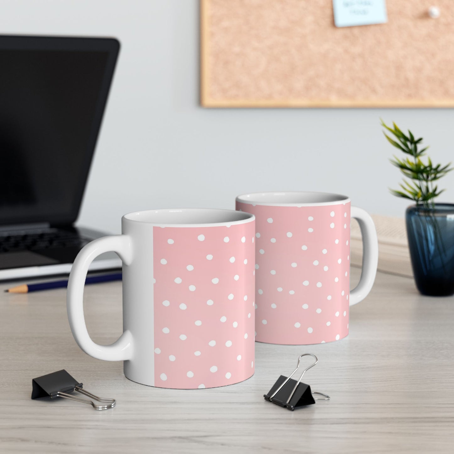 Little Dots Pink / White Cup
