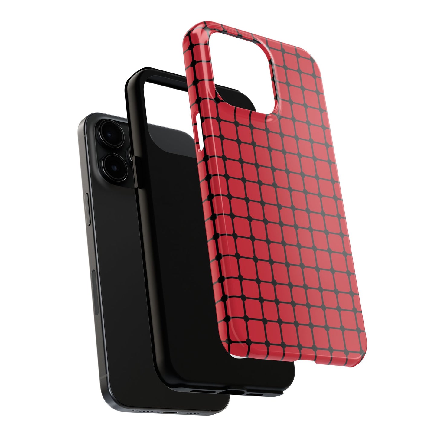Dot Grid Red / Black Phone Case