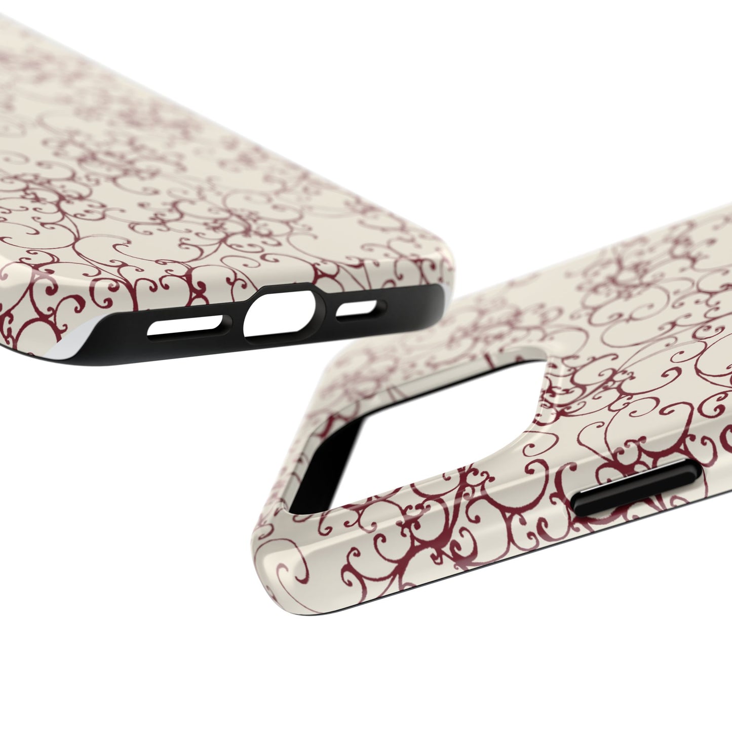 Elegant Scroll Ivory / Red Phone Case