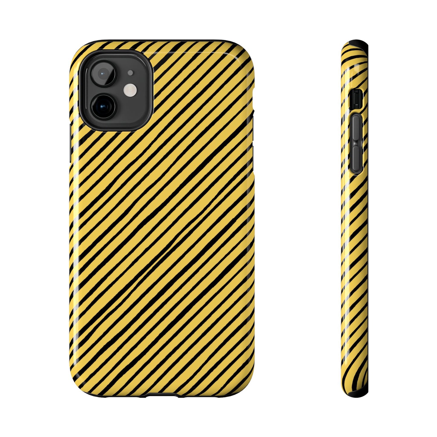 Quirky Bias Stripe Yellow / Black Phone Case