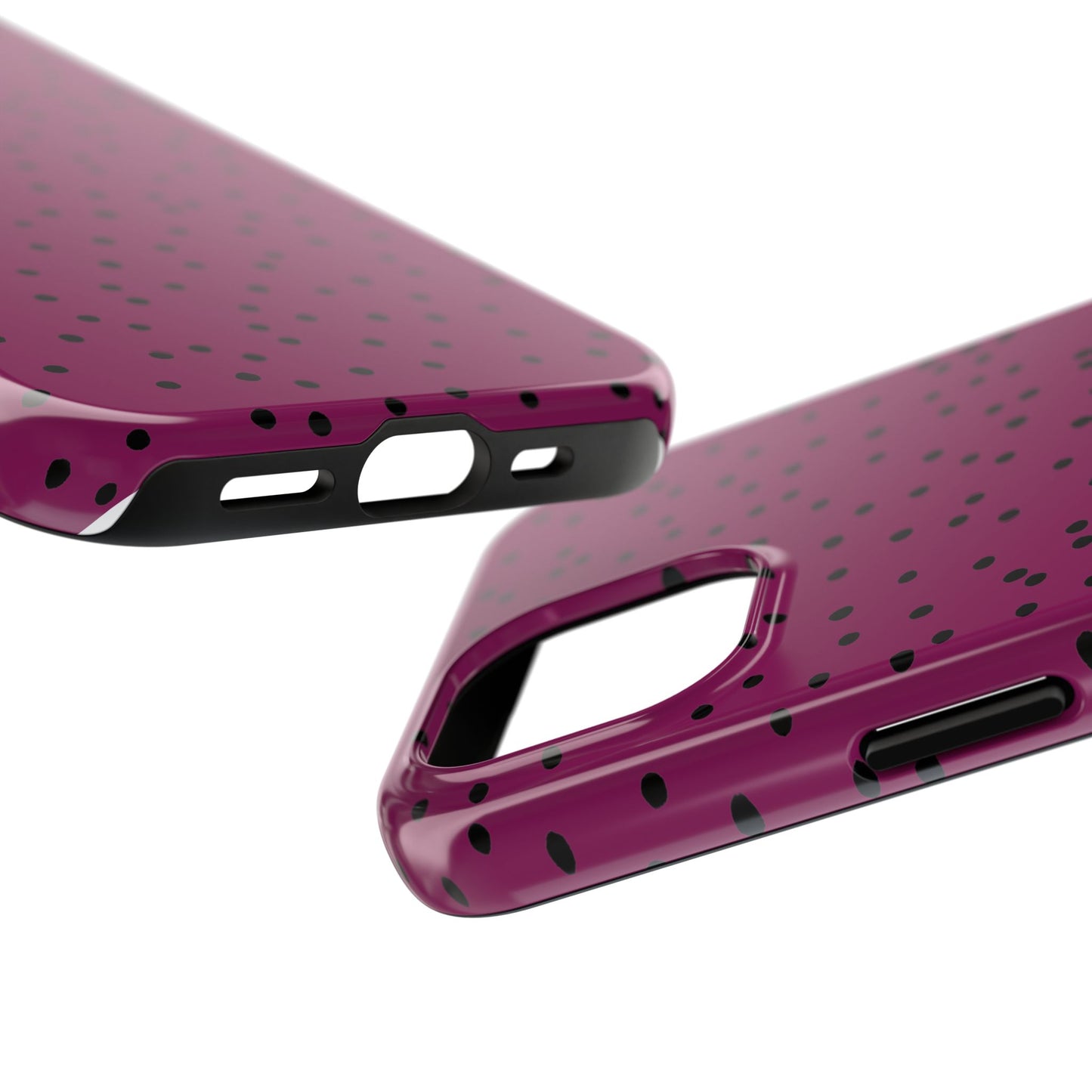 Dinky Dots Burgundy / Black Phone Case