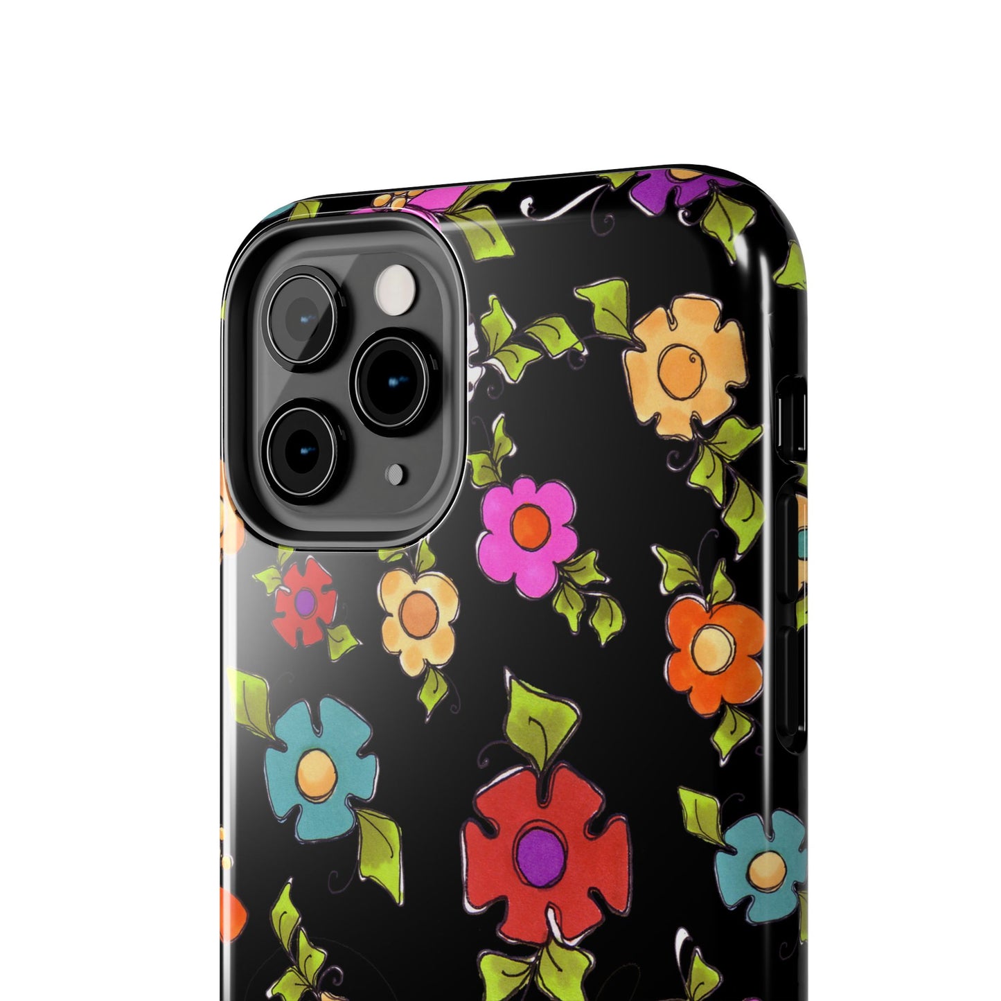 Dog Blooms Black Phone Case