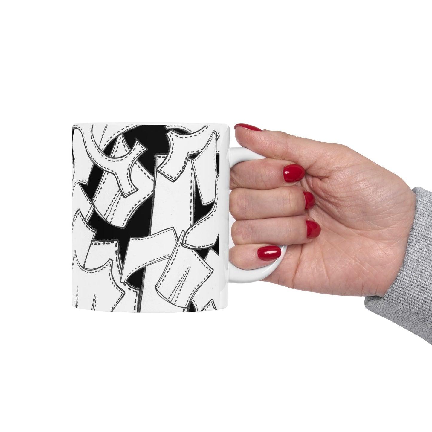 Pattern Pieces Black /  White Cup