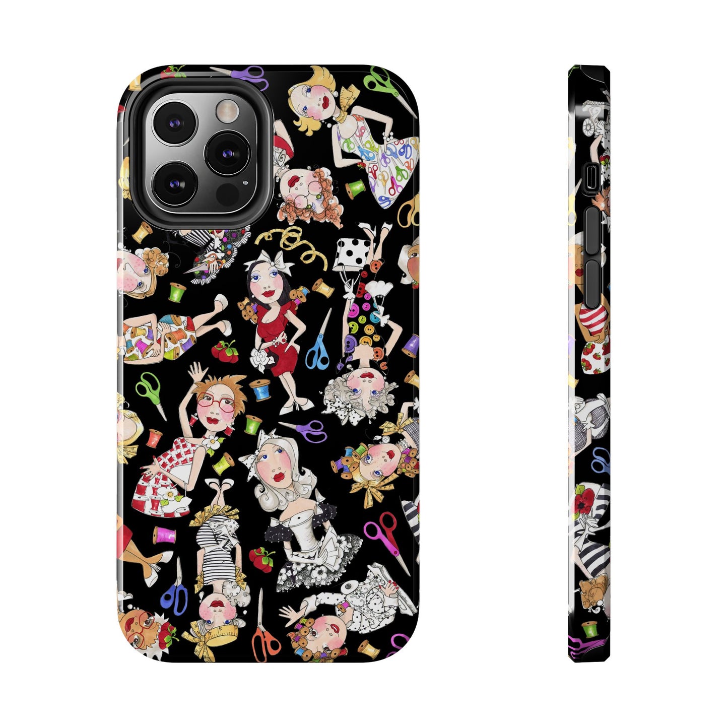 Sew Tossed Black Phone Case