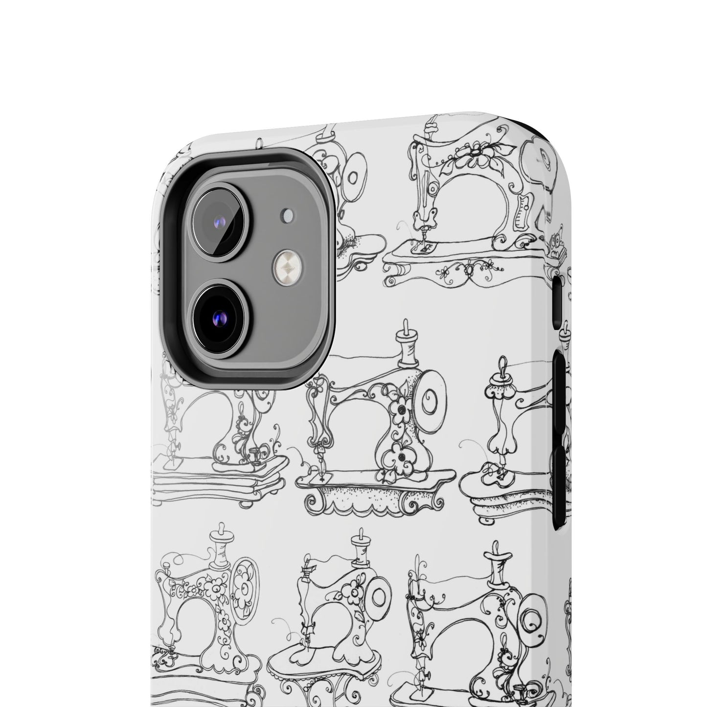 Sew Sew White / Black Phone Case