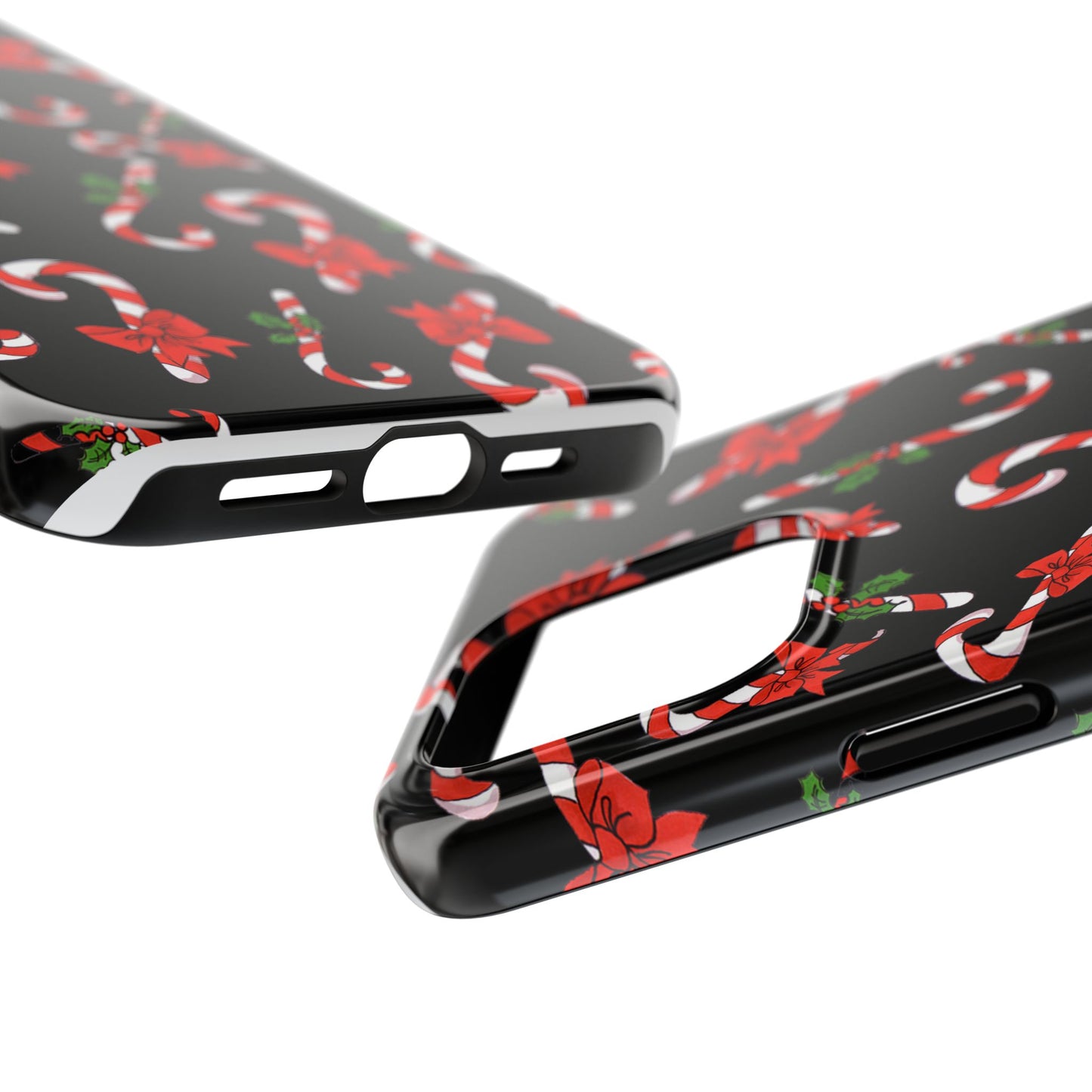 Candy Cane Crowd Black Phone Case