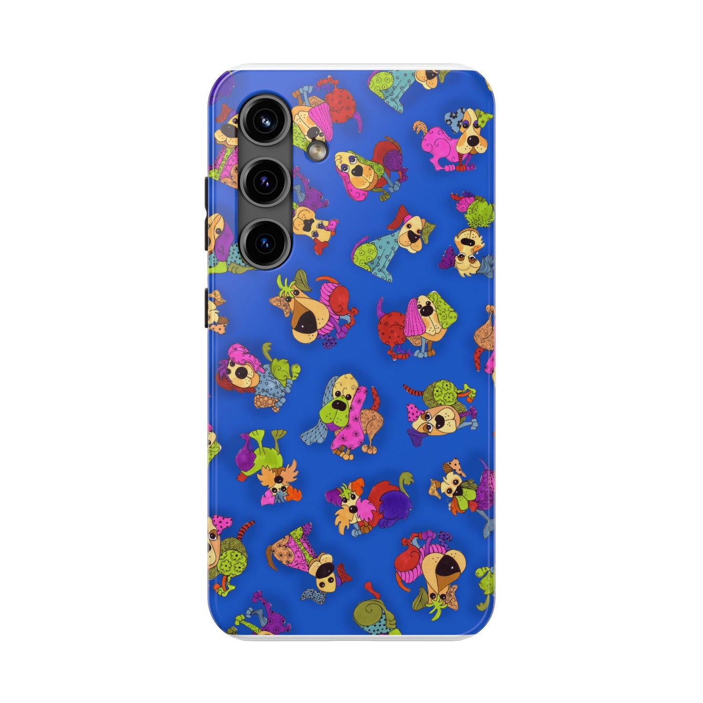 Tossed Happy Dogs Blue Phone Case