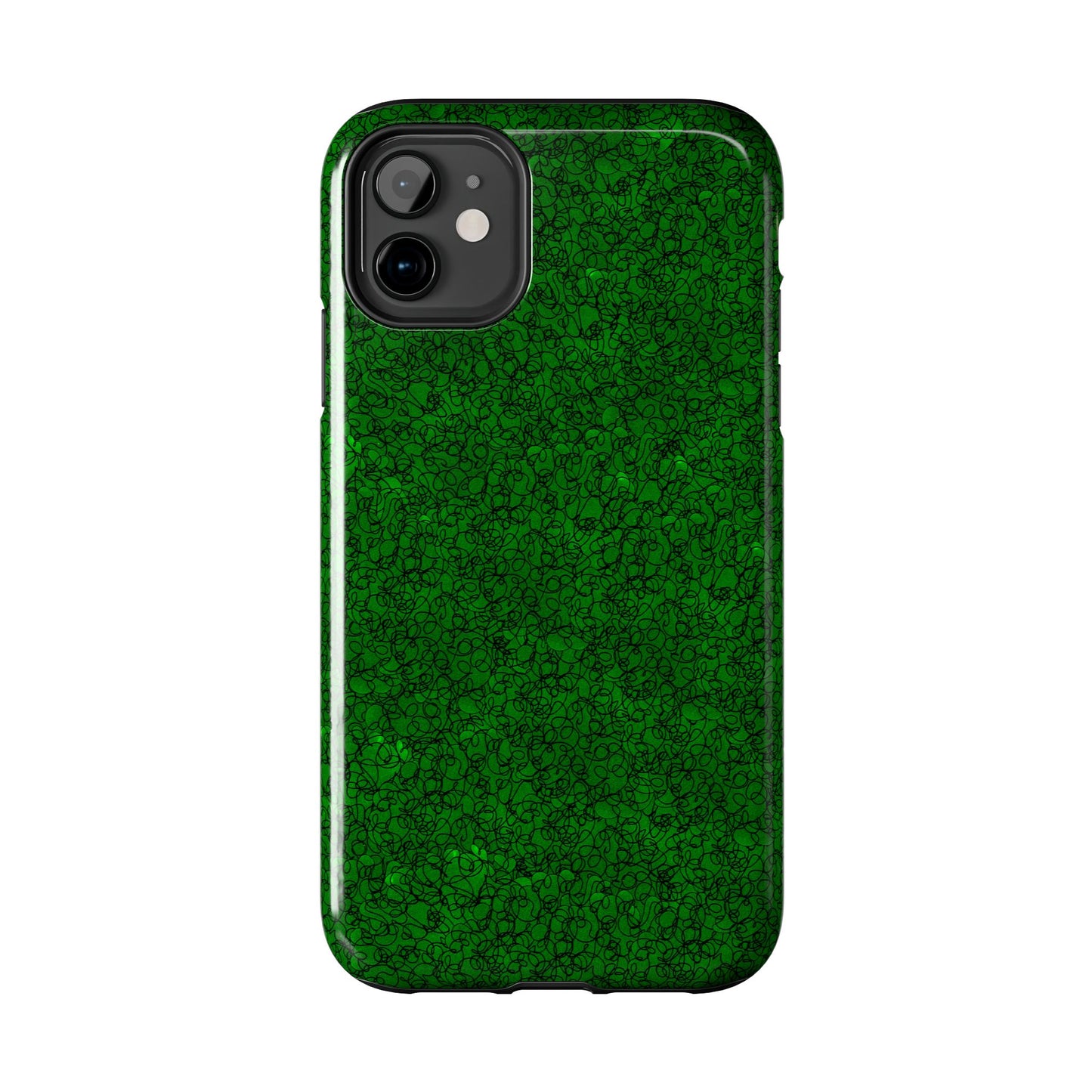 Scribble Green / Black Phone Case