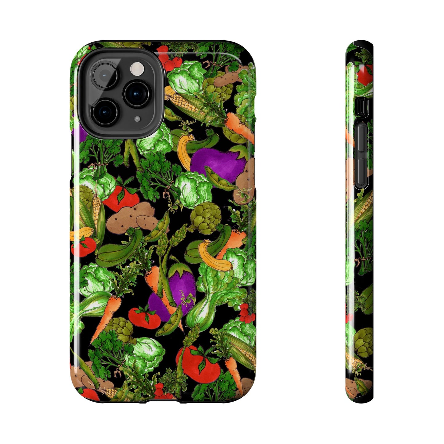 Veggie Jungle Black Phone Case