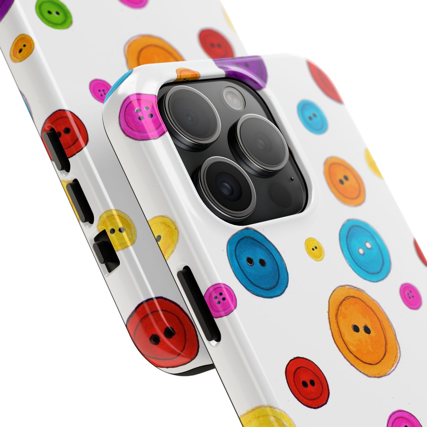 Button Dots White Phone Case