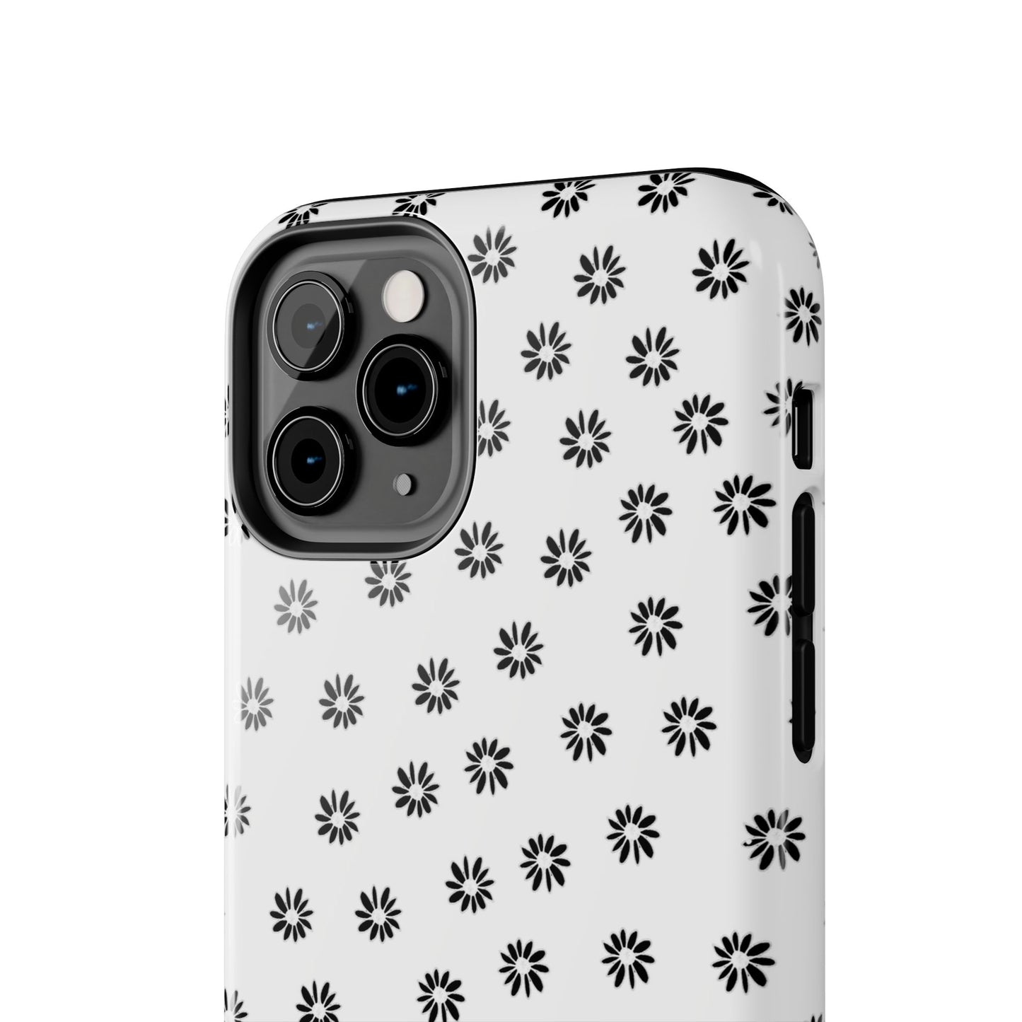 Daisy Dot White / Black Phone Case