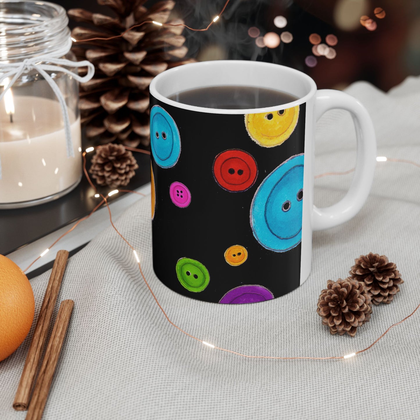 Button Dots Black Cup