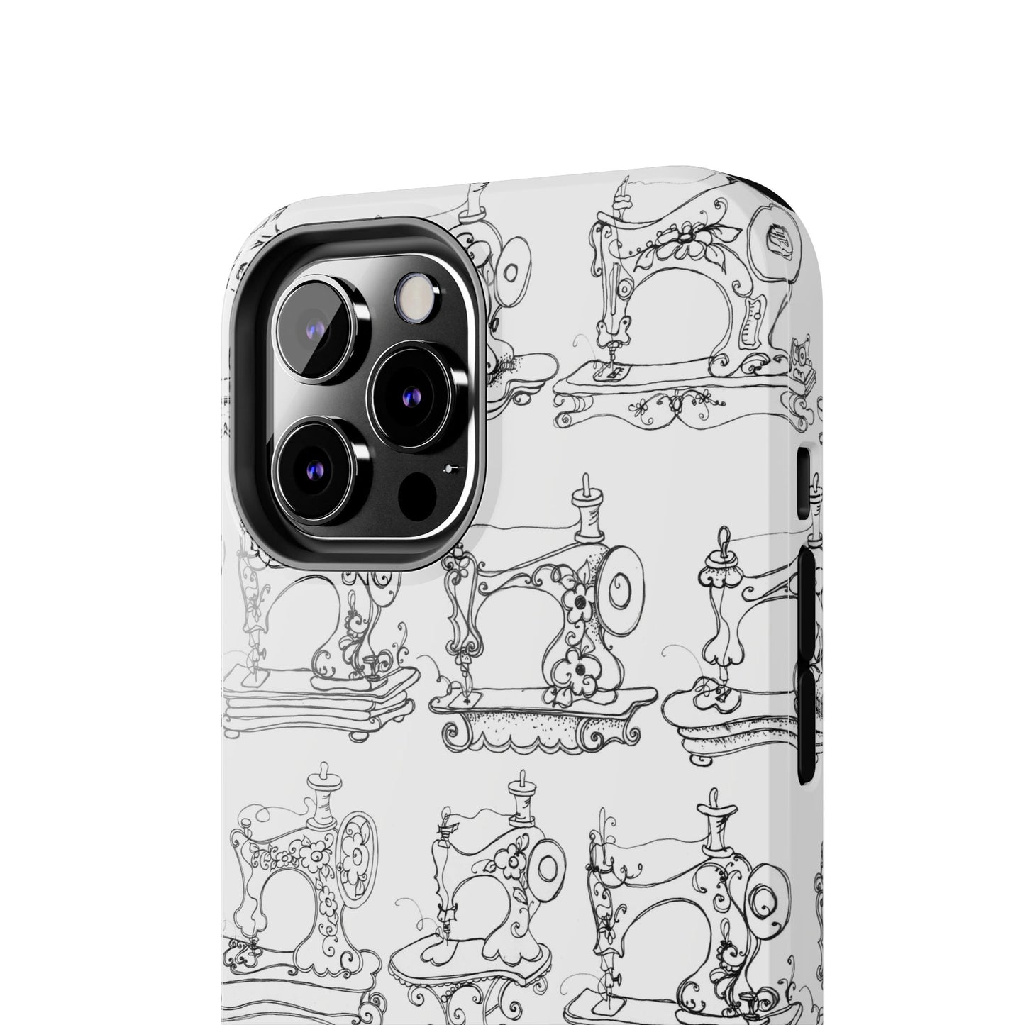 Sew Sew White / Black Phone Case