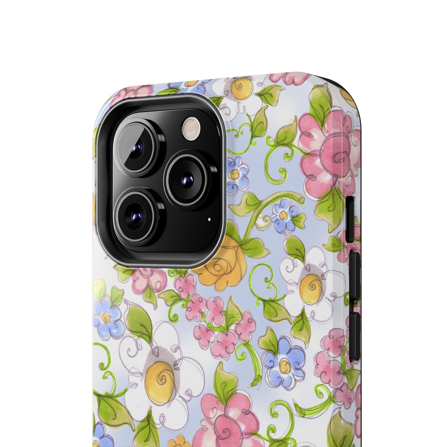 Flower Frolic Blue Phone Case