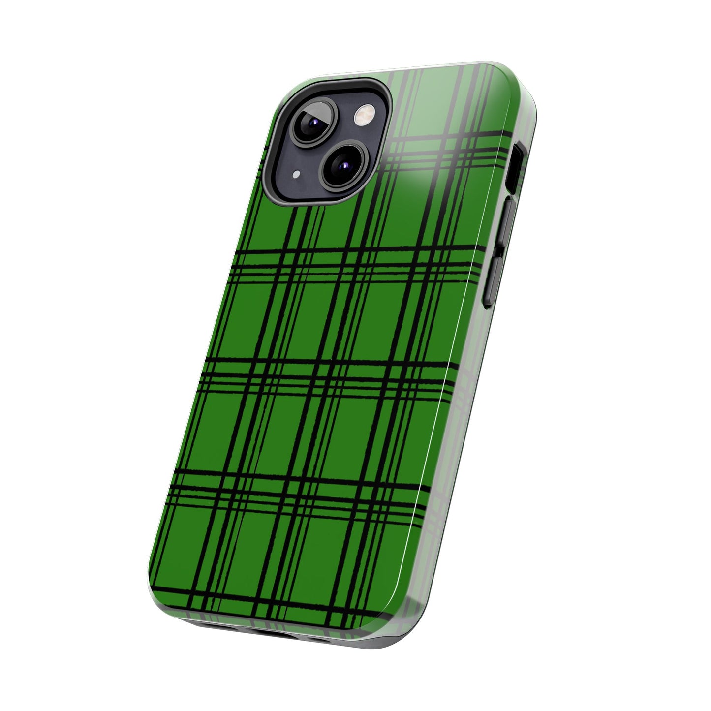 Glad Plaid Green / Black Phone Case