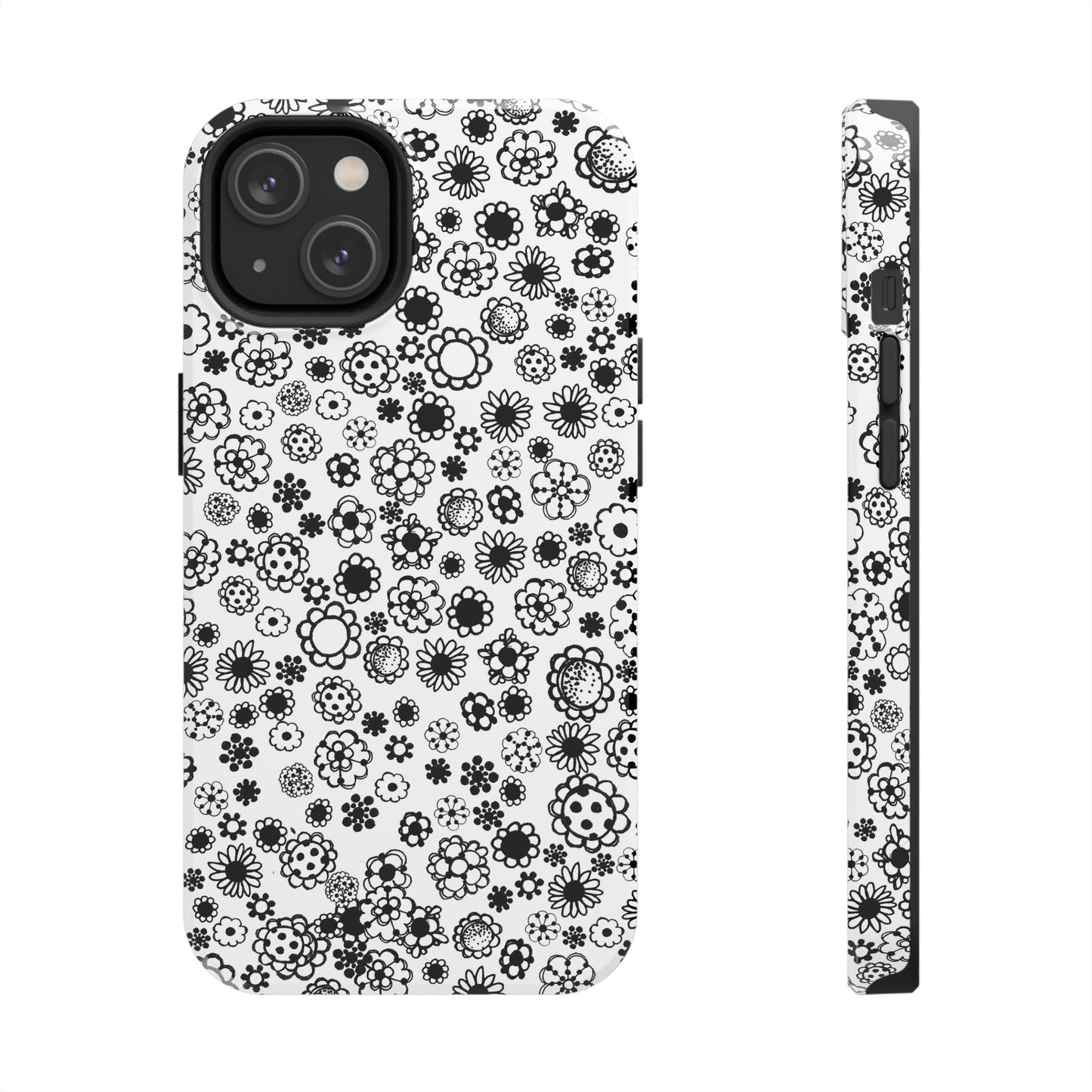 Posie Dots White / Black Phone Case