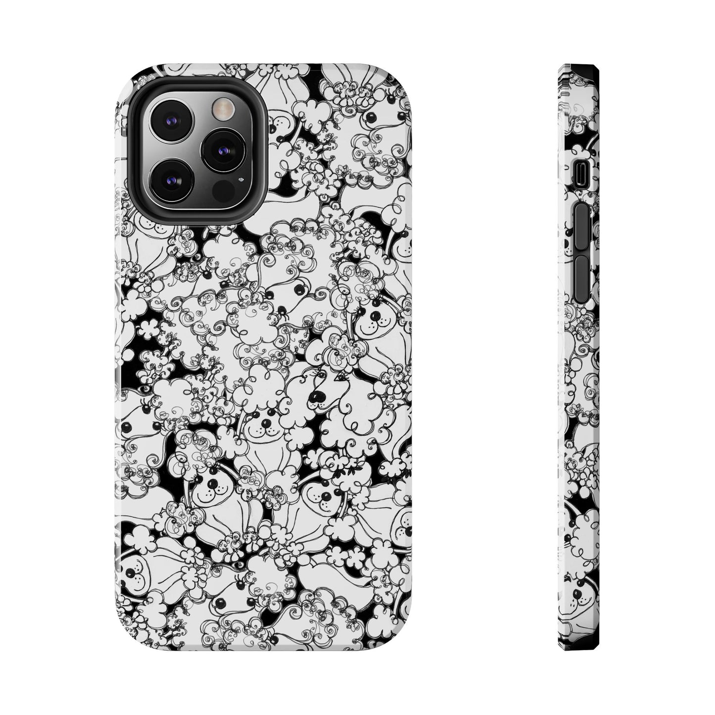 Poodle Party Black Phone Case