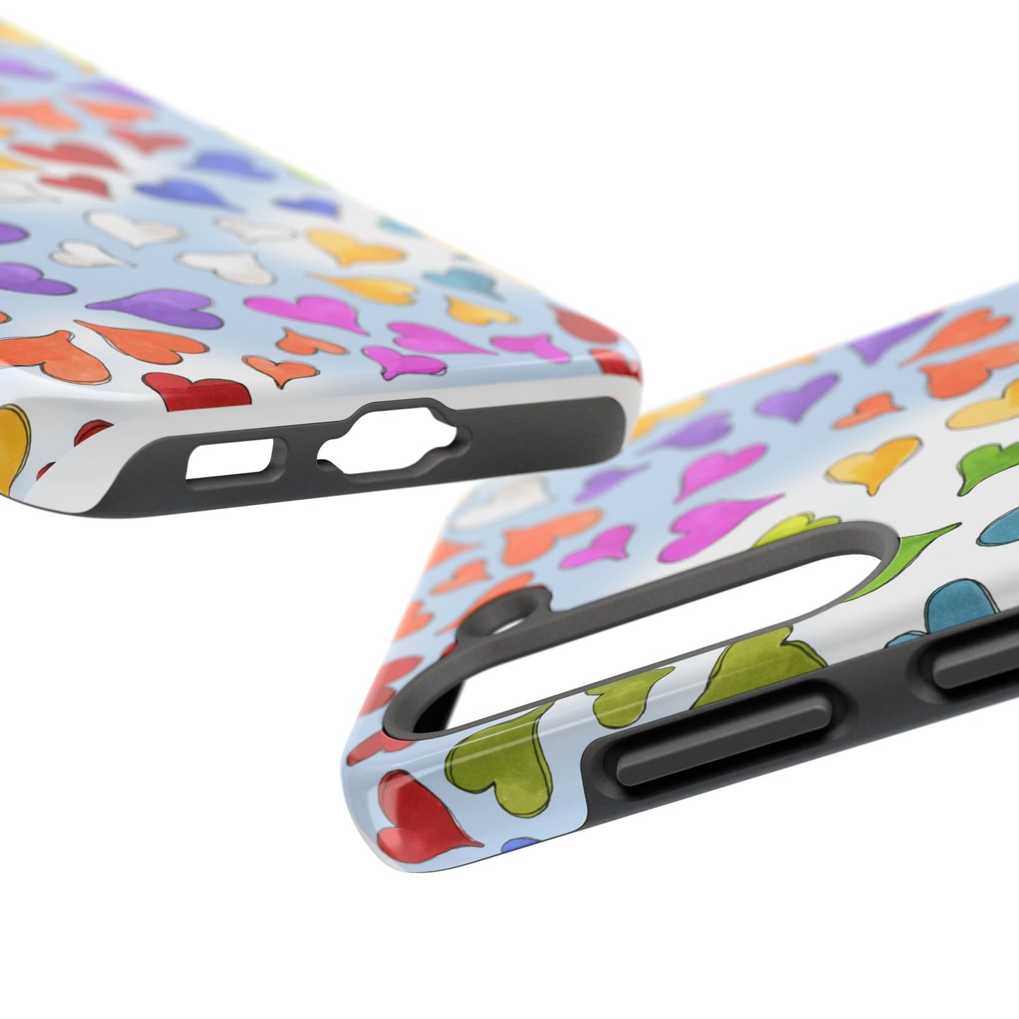 Happy Hearts Blue Sky Phone Case