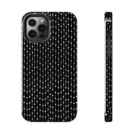 Pin Stripe Black / White Phone Case
