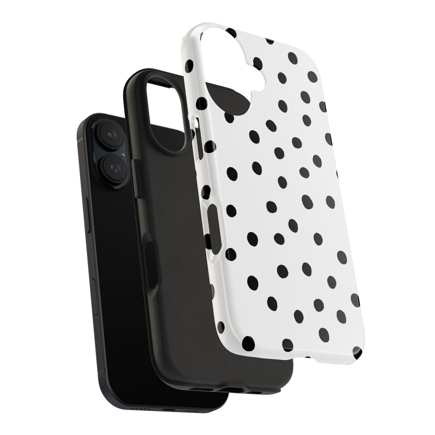 Dot White / Black Phone Case