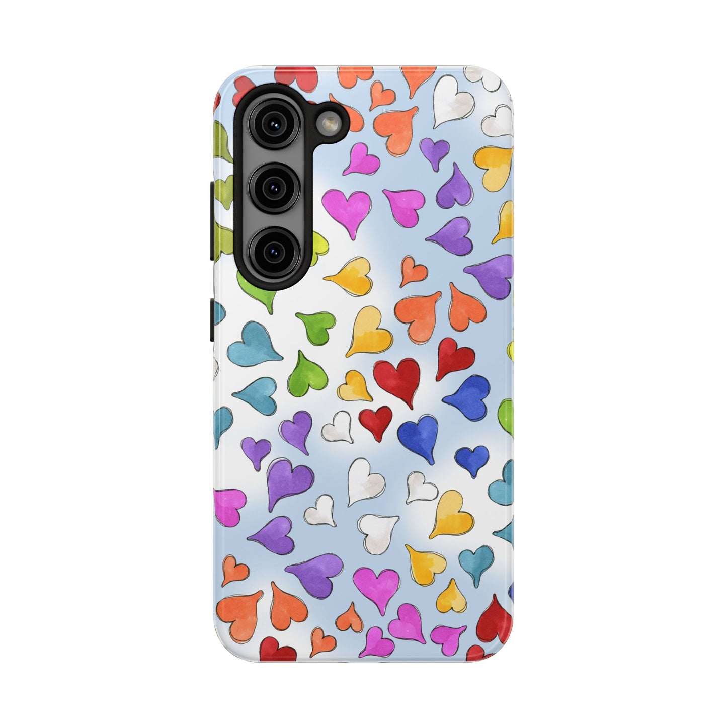 Happy Hearts Blue Sky Phone Case