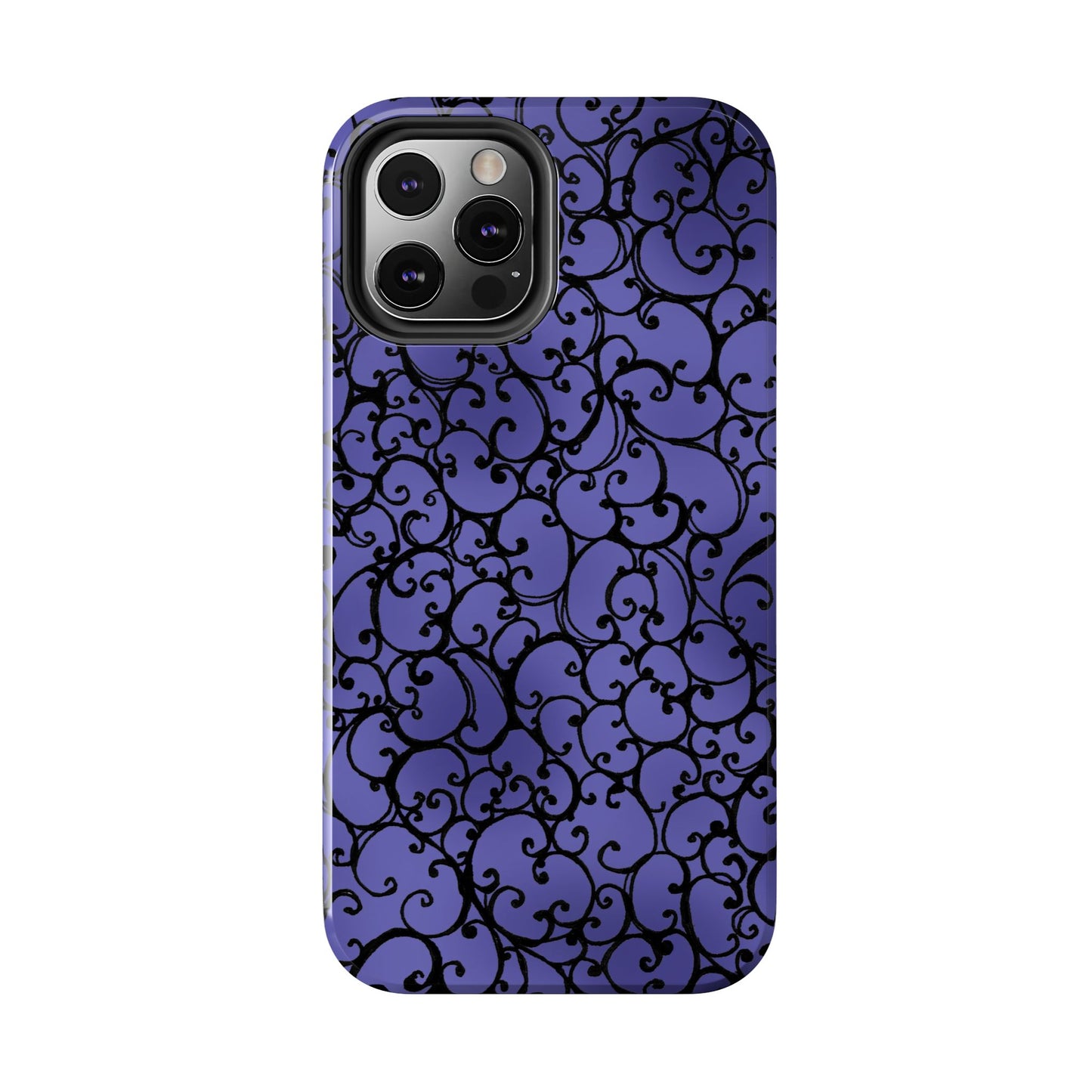 Scrollie Violet / Black Phone Case