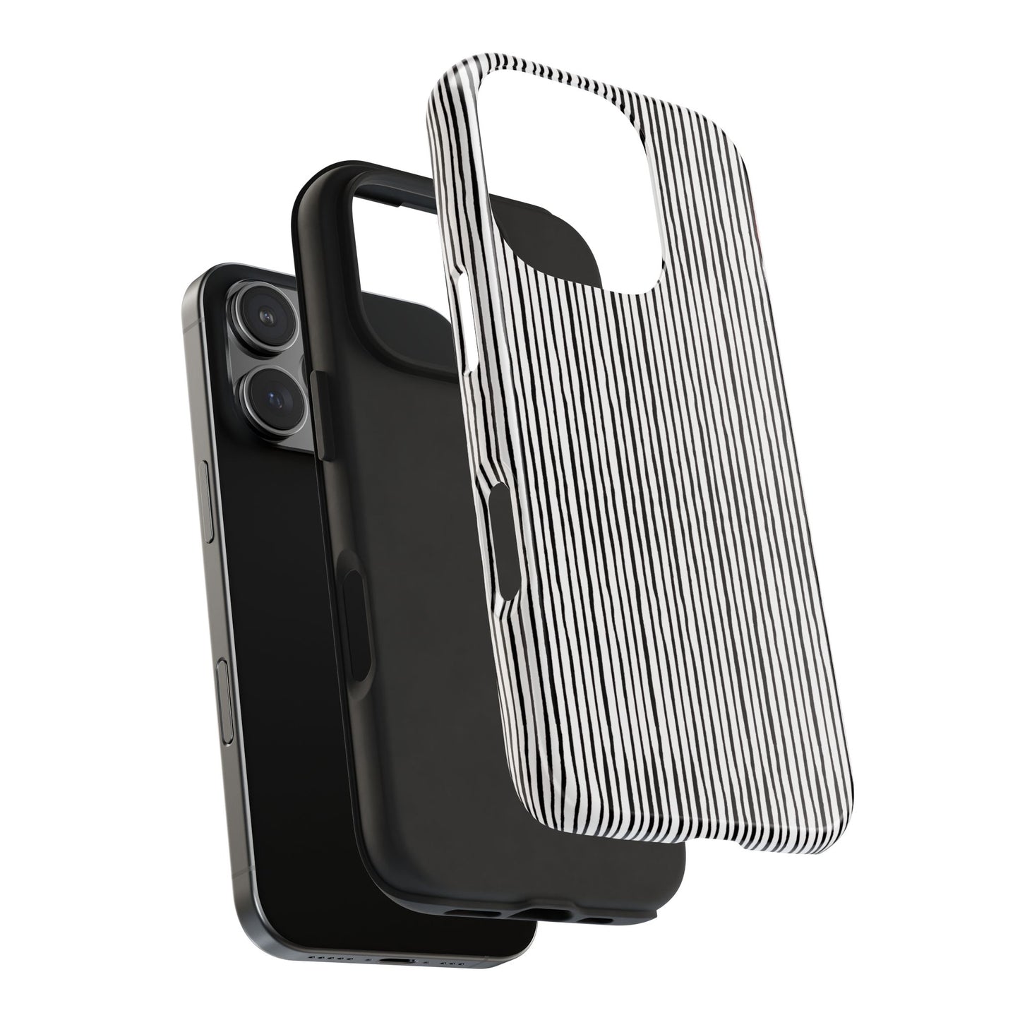 Quirky Pin Stripe White / Black Phone Case