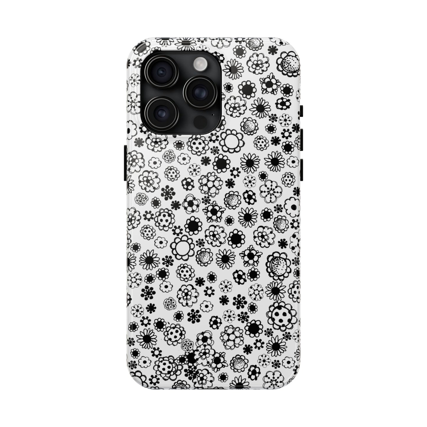 Posie Dots White / Black Phone Case