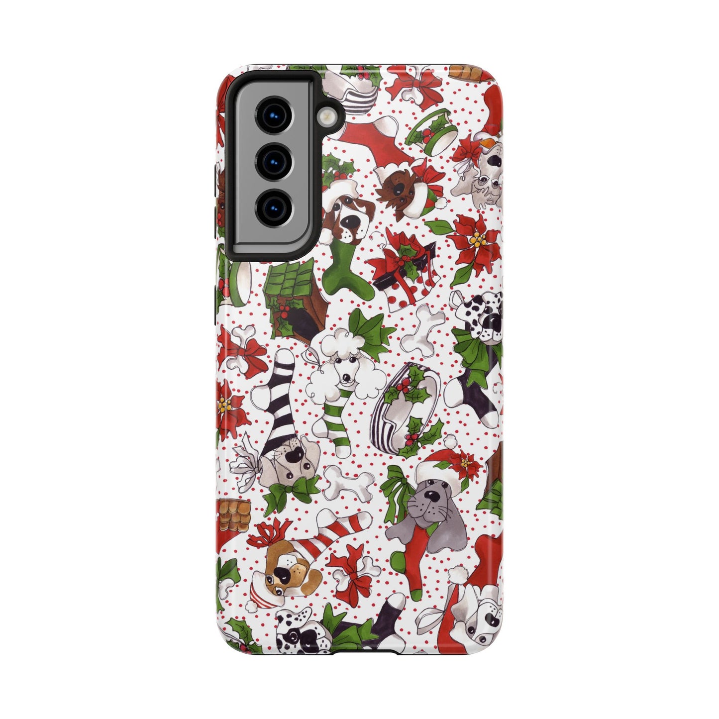 Holiday Fun Toss White / Red Phone Case