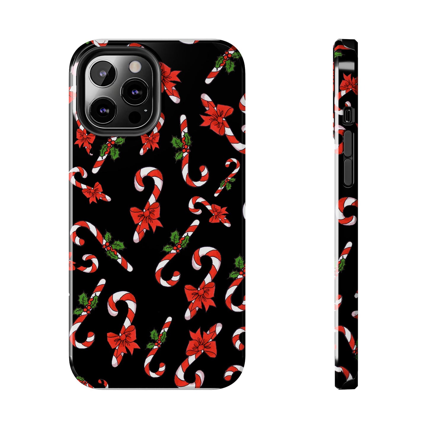 Candy Cane Crowd Black Phone Case