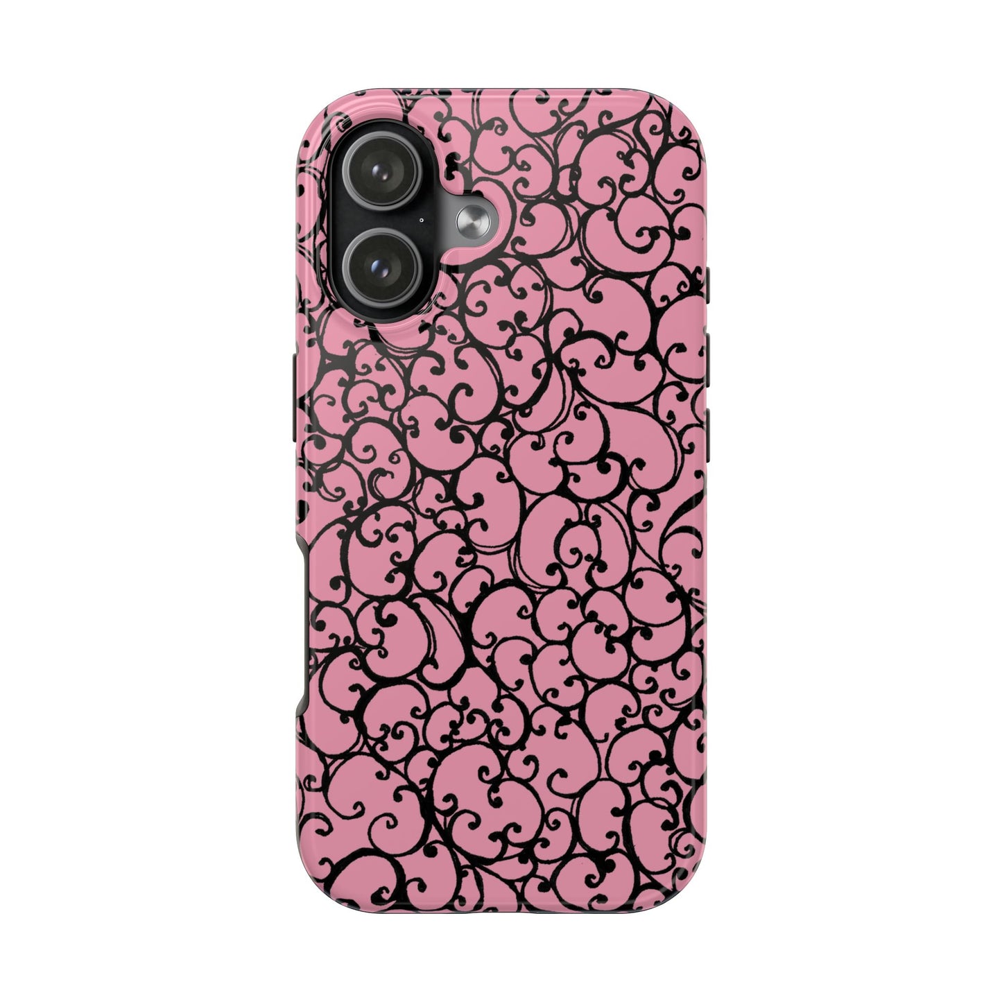 Scrollie Pink / Black Phone Case