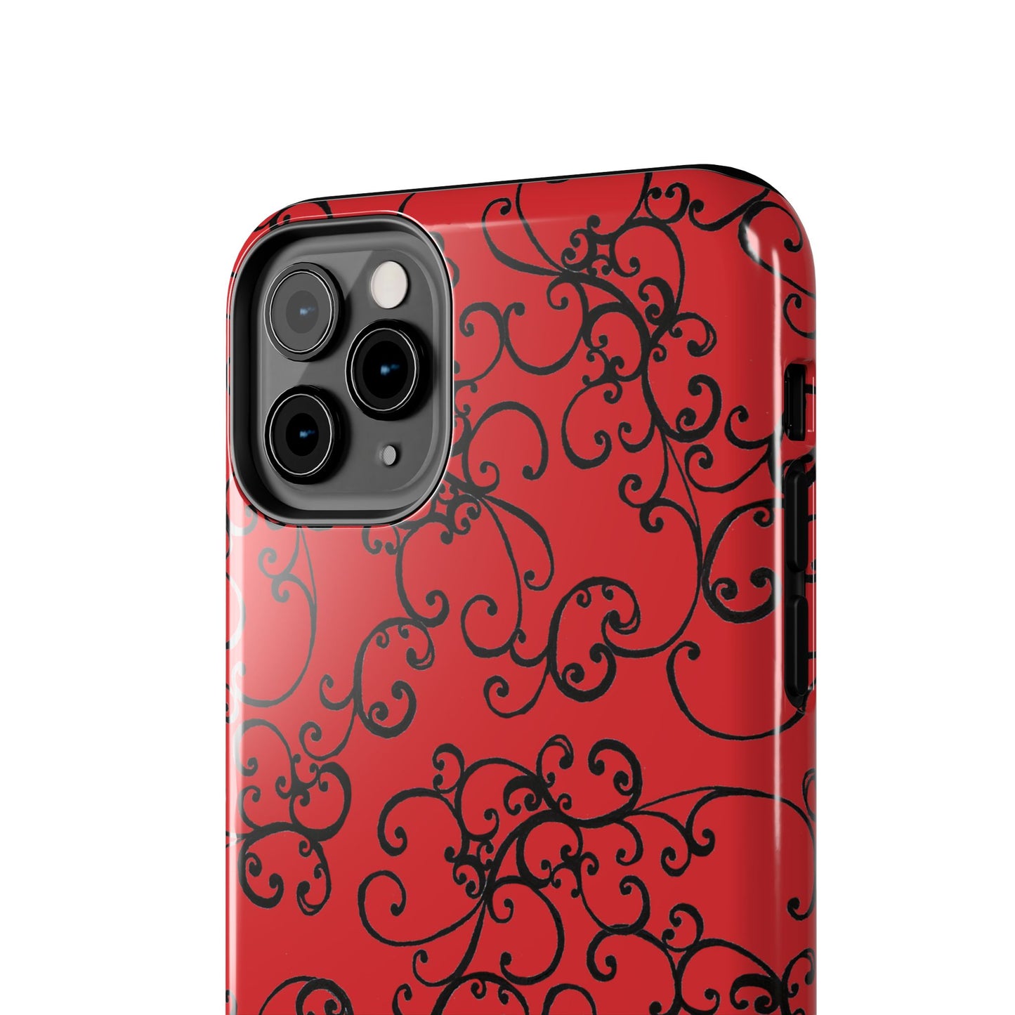 Elegant Scroll Red / Black Phone Case