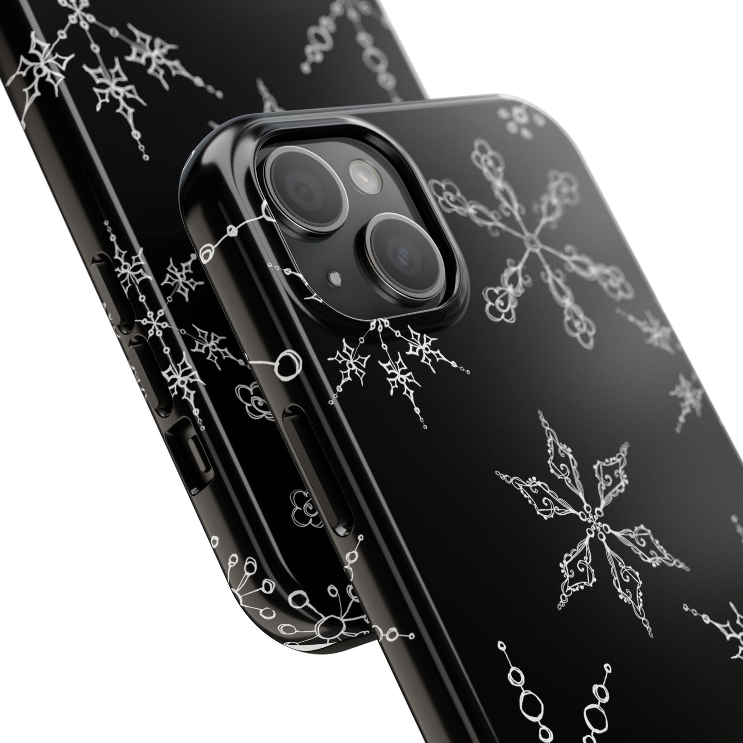 Snowflakes Black Phone Case