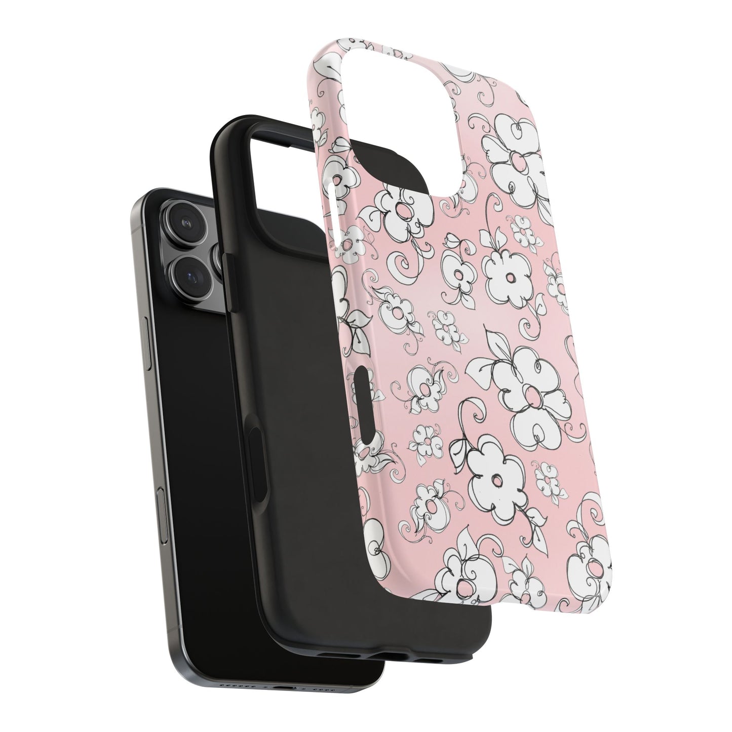 Lady Flowers Pink Sky Phone Case