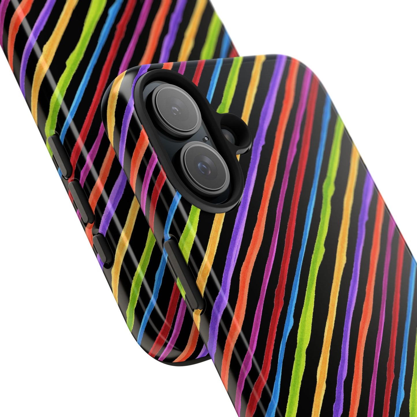 Quirky Bias Stripe Black Phone Case