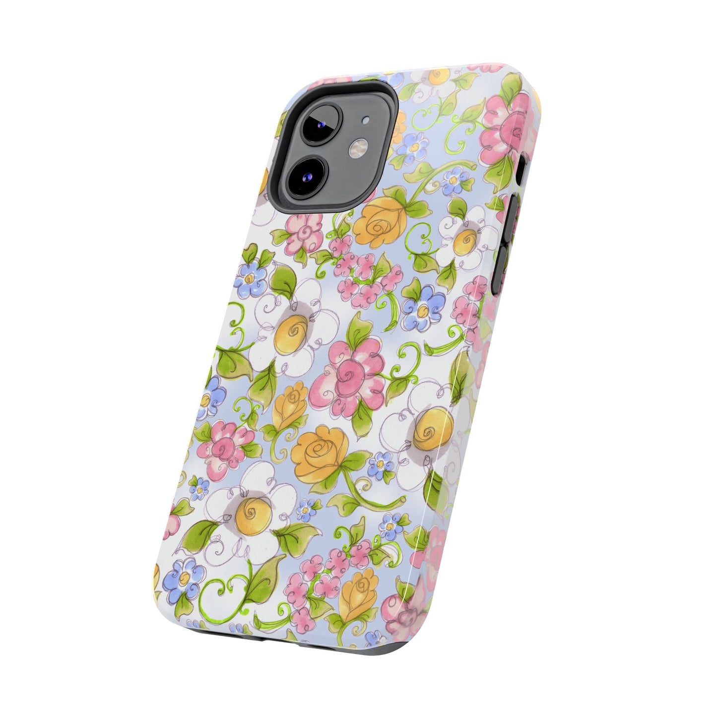 Flower Frolic Blue Phone Case
