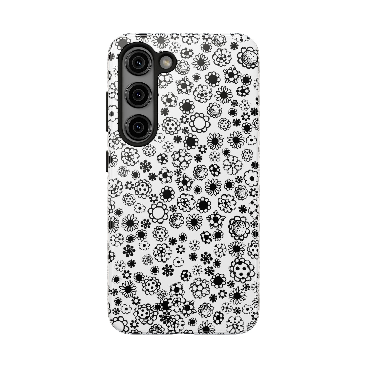 Posie Dots White / Black Phone Case