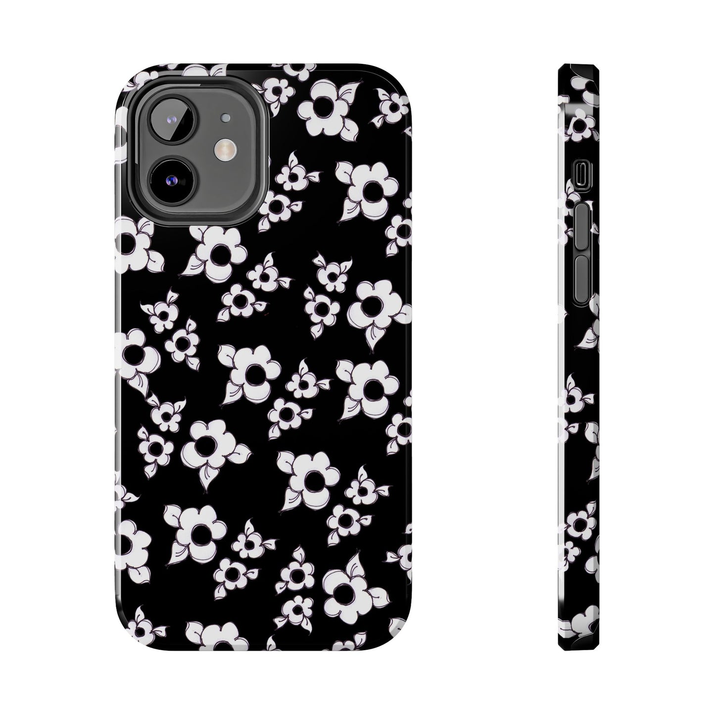 Daisy Cluster Black / White Phone Case