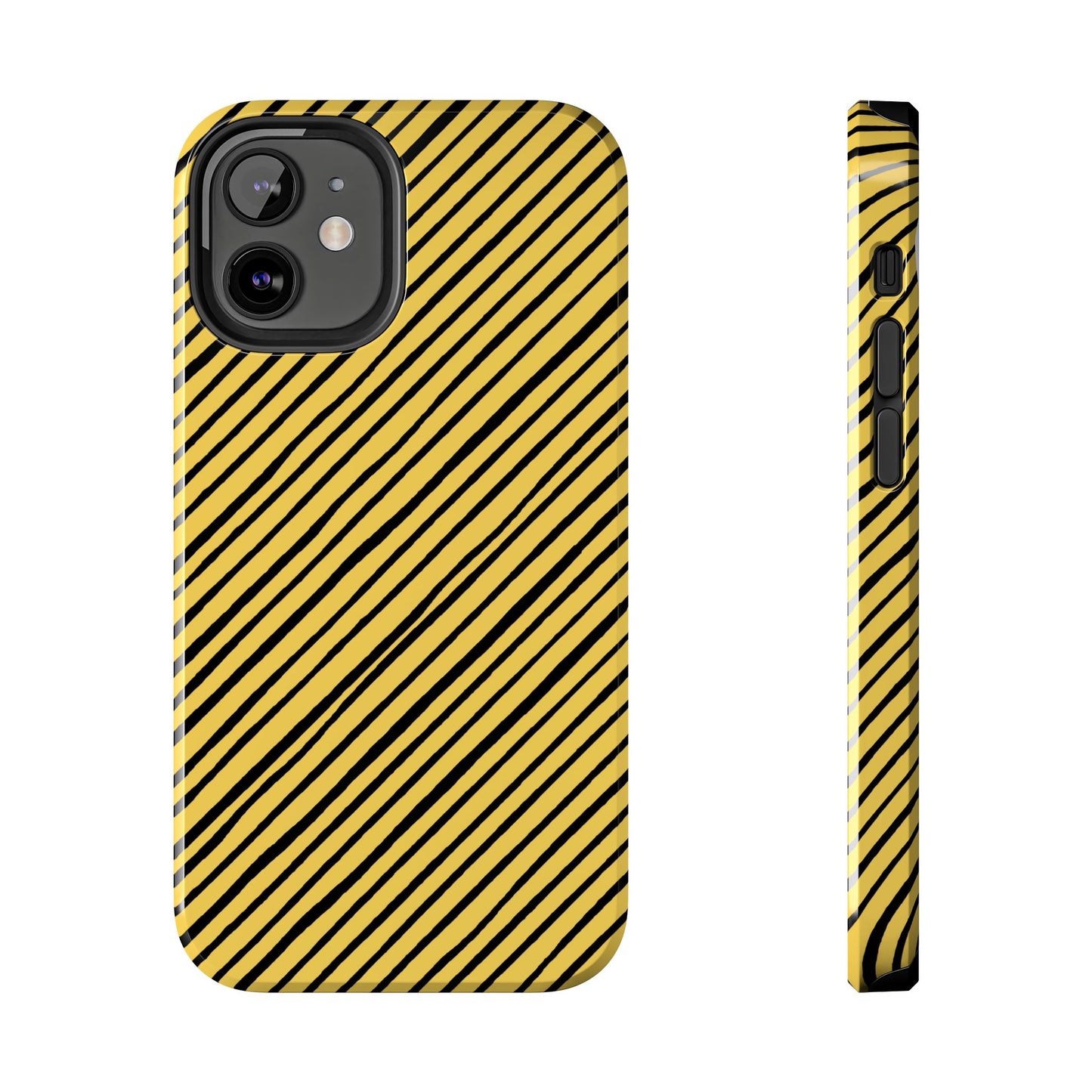 Quirky Bias Stripe Yellow / Black Phone Case