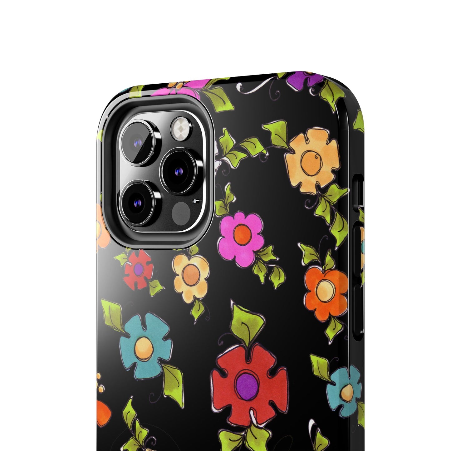 Dog Blooms Black Phone Case