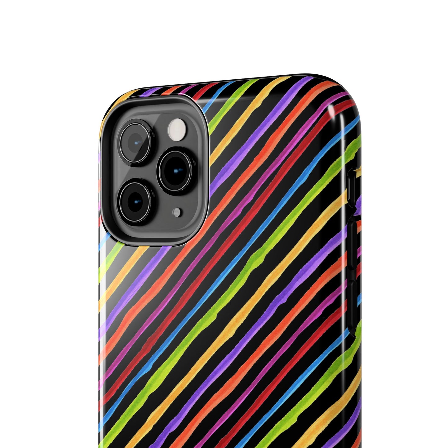 Quirky Bias Stripe Black Phone Case