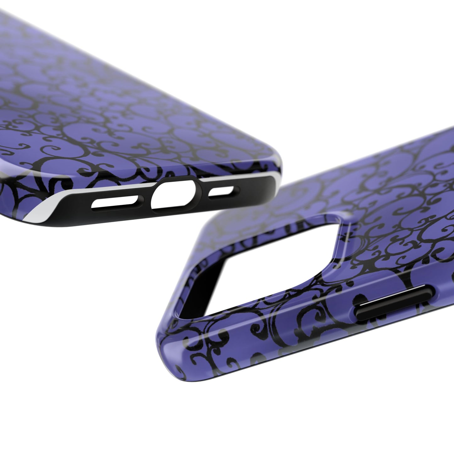 Scrollie Violet / Black Phone Case