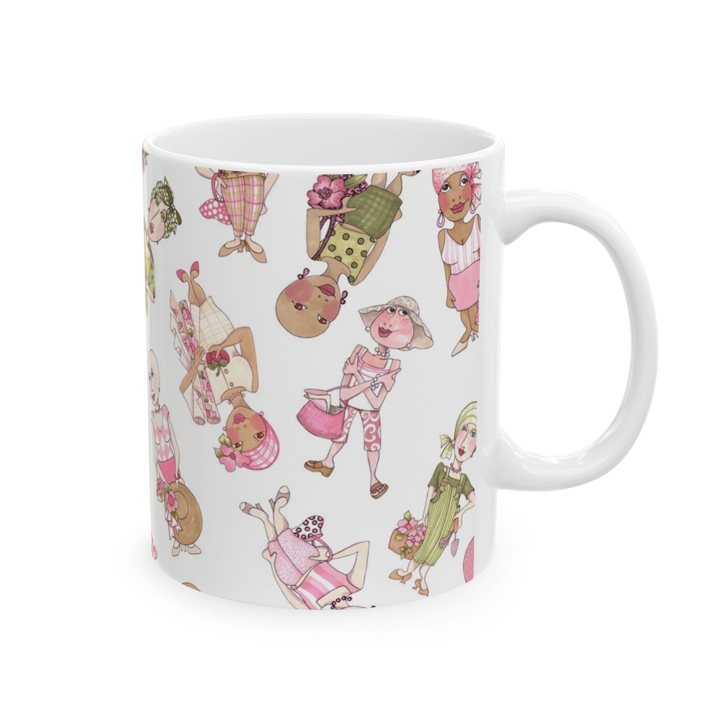 Tossed Ladies White Cup