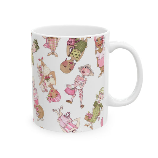 Tossed Ladies White Cup