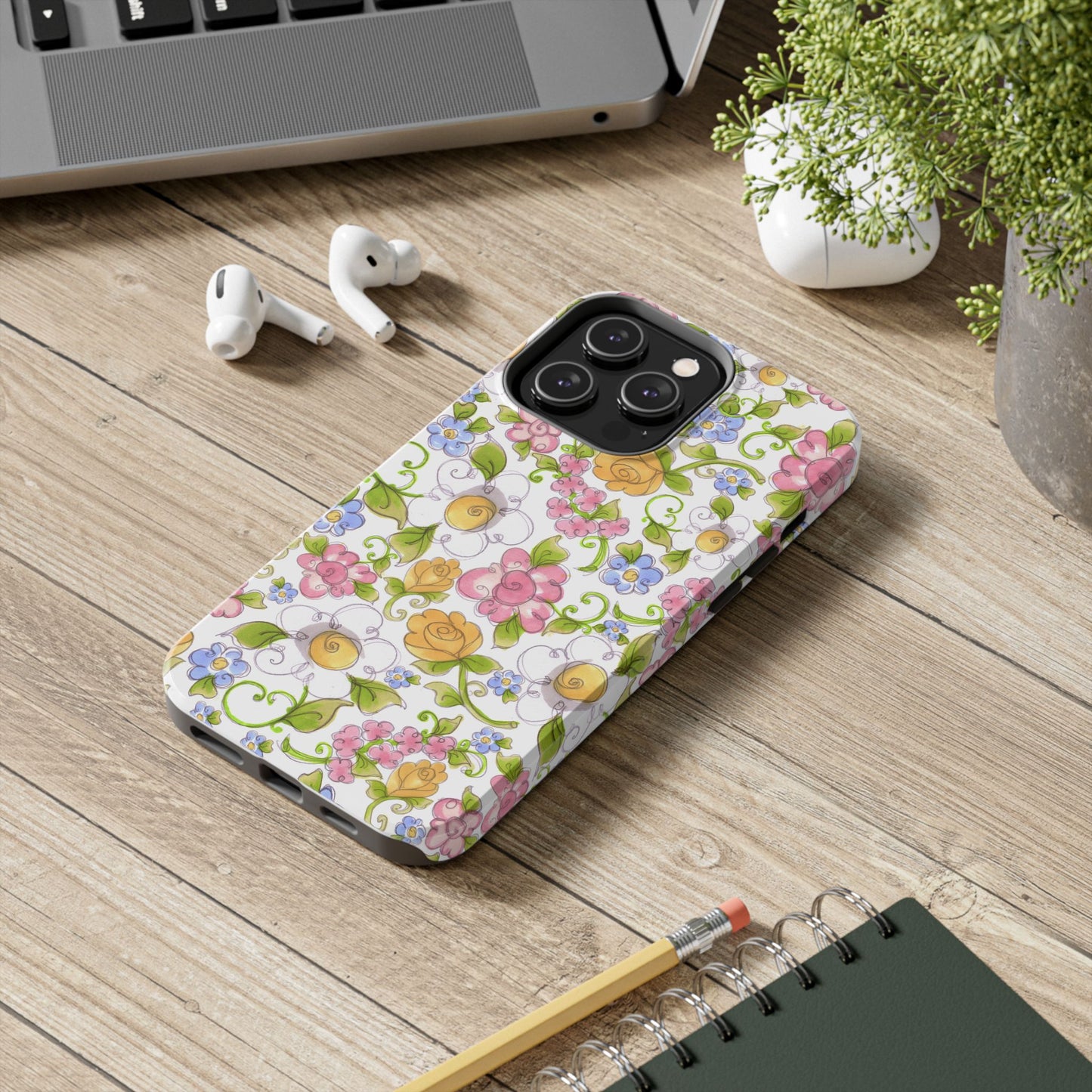 Flower Frolic White Phone Case